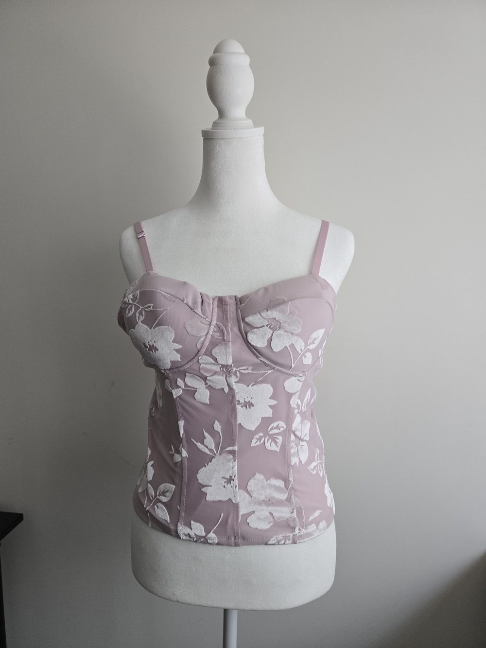 Madden Gitl Corset-Style Floral Bustier in Dusty Pink - Women Intimates